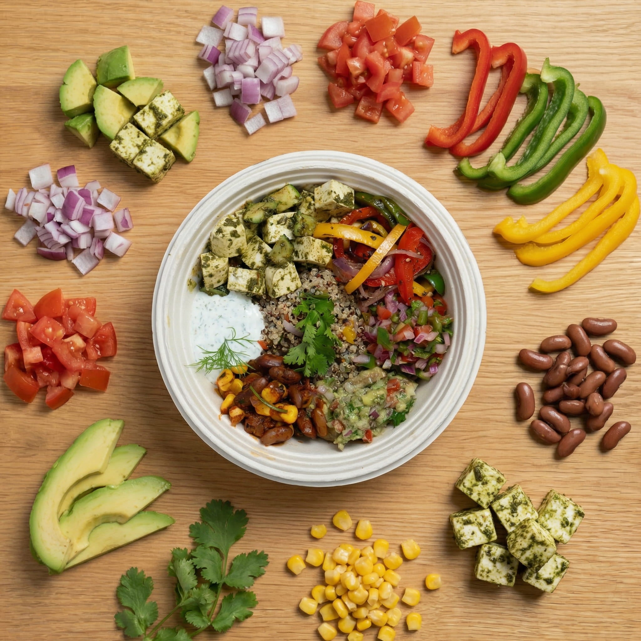Pesto Tofu Grain Bowl